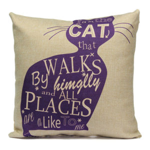 Linen Cartoom Cats Throw Pillow Case Cushion Cover Home Decor